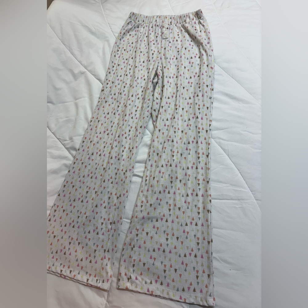 Women's Multicolor Patterned Pajama Pants with trees comfortable! Size small